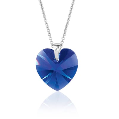 Montebello Ketting Fleur HZ57 - Swarovski Hart - 925 Zilver Gerhod. - Ø14mm - 45cm