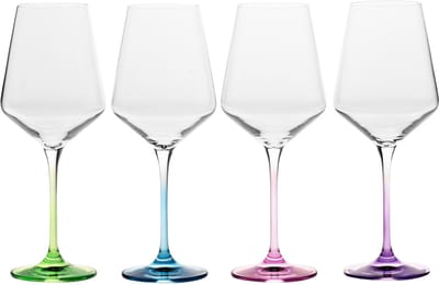 KROSNO | Witte wijnglazen | Set met 4 stuks - 450 ml | Huwelijkscadeau | Loodvrij Kristalglas | loodvrij glas | duurzaam | krasbestendig | een idee voor een cadeau