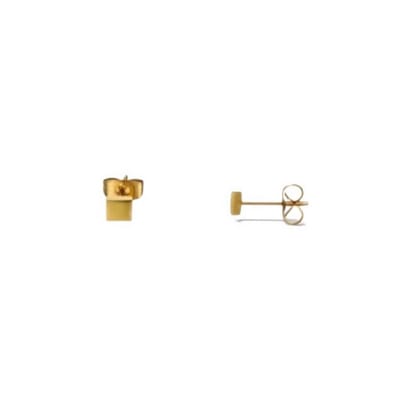 Aramat Jewels | Oorbellen | Oorstekers – Staal Vierkant Goudkleurig (3mm) | | | |3mm | Staal | Volwassenen | Verkleurd niet