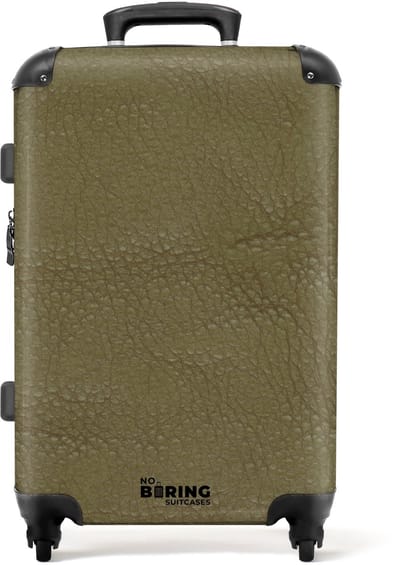 NoBoringSuitcases.com - Grote koffer - Lederen look forest groen - Kinderkoffer geschikt voor jongen en meisjes - Reiskoffer met 4 wielen - Trolley op wieltjes - Rolkoffer groot kinderen - 72 liter - Ruimbagage valies 20kg