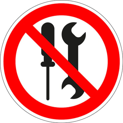 Onderhoud door gebruikers verboden sticker - ISO 7010 - P069 100 mm