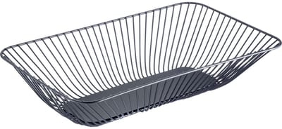 Mand, Groot, Stijlvolle Fruitschaal & Broodtrommel, Decoratieve Metalen Mand Voor Fruit, Groenten, Brood En Broodjes, Zwart, 35 X 21 X 8 Cm