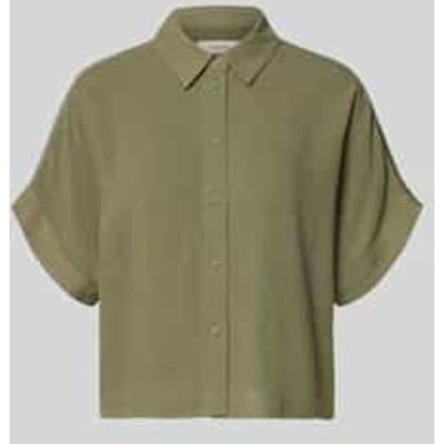 regular fit blouse van een viscose-linnenmix model 'VIVA'