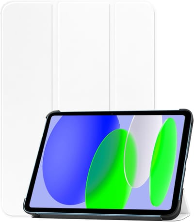 Hoesje Geschikt voor Apple iPad A16/A18 (2025/2026) - 11 inch (11e & 12e generatie) - Dun & Stevig - Trifold Bookcase - Hard Cover - Hardcover Book Case - Tablet Hoes - Wit