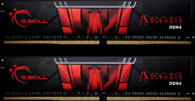 G.Skill Aegis F4-2666C19D-32GIS - Geheugen - DDR4 - 32 GB: 2 x 16 GB - 288-PIN - 2666 MHz - Cl19 - 1.2 V - rood, zwart