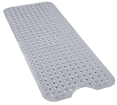 Antislip Badmat met Massage Effect en Zuignappen - Machinewasbaar, 101,6 x 40,6 cm, Grijs