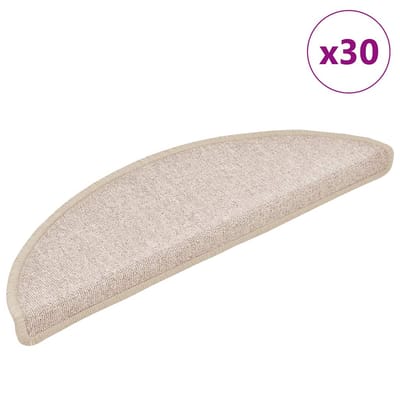 vidaXL - Trapmatten - 30 - st - 56x17x3 - cm - Taupe - Halfrond