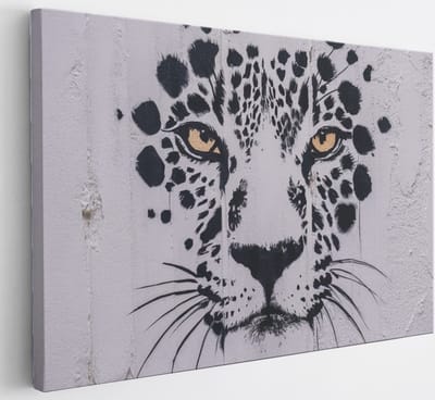 Saammp Canvas Schilderij - Panter - Abstract - 30x20 - Foto op canvas - Wanddecoratie - Muurdecoratie Woonkamer - Slaapkamer decoratie - Canvas Print