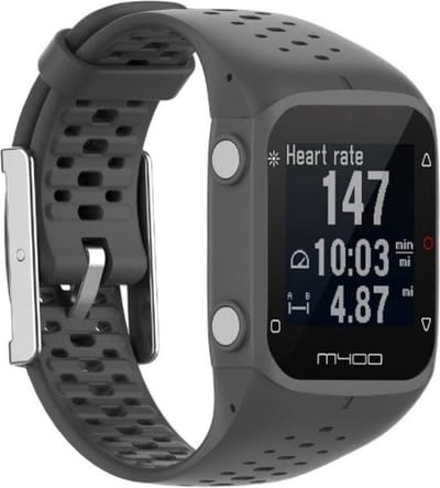 Siliconen bandje geschikt voor Polar M400 / M430 - Horlogeband - Polsband - Donkergrijs