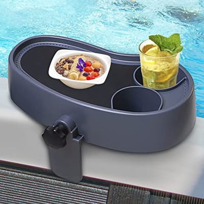 Hot Tub Tafel, Treerit Verstelbare Hot Tub Tray met 2 Bekerhouders, Hot Tub Accessoires voor Volwassenen, Stabiel, Heavy-Duty, Antislip Hot Tub Drankhouder voor Bovengrondse badkuip, Spa