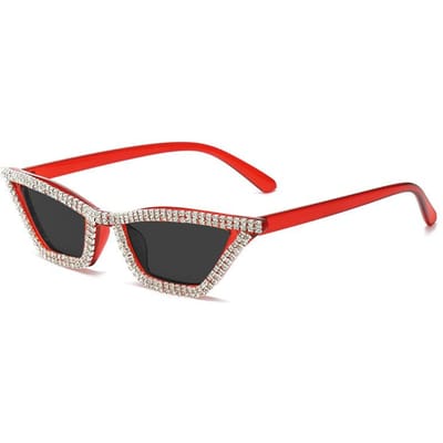 Trendy Hip-hop Cat-eye Zonnebril Met Diamant Voor Vrouwen Speciaal Vormgegeven Mode Zonnebril 2154