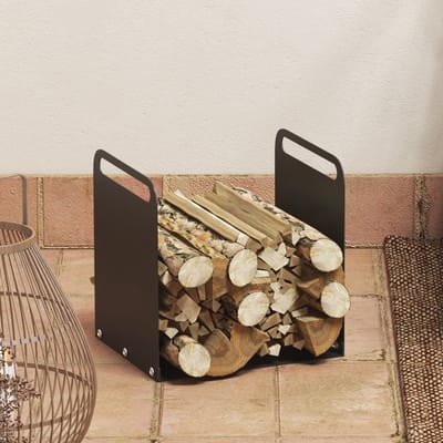 Kaminholzregal compact (36,5 x 30 x 36 cm), draagbaar met handvatten - Tot 30 kg belasting
