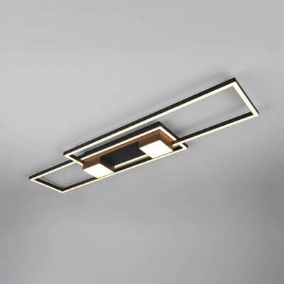 Trio Lighting Albany LED plafondlamp, zwart, 100 x 28 cm aluminium CCT dimbaar