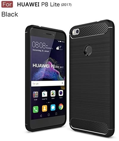 Ntech Soft Brushed TPU Hoesje Geschikt voor Huawei P8 Lite 2017 - Matt Zwart