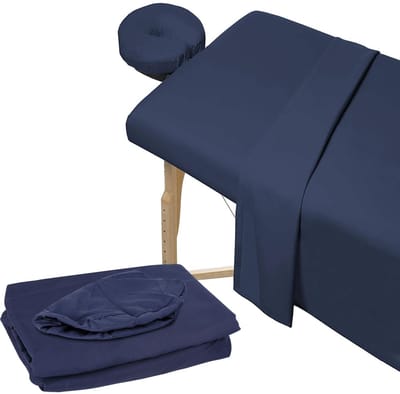 Dailygoods- Massagestoelset - 3-delige Set - Microvezel Hoeslaken - Gezichtskussen - Massagetafelovertrek - Duurzaam en Kreukvrij - Massagestoelhoes