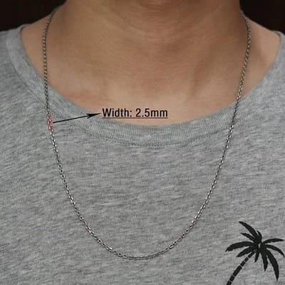 Aramat Jewels | Halskettingen | RVS Anker Ketting Zilverkleur 40–75cm – Uniseks Maritieme Schakelketting | 60cm / 2.5mm |60cm | | Staal | Volwassenen | Verkleurd niet