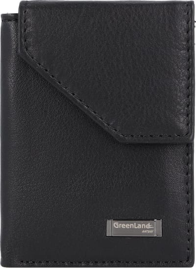 Greenland Nature Zwarte Nappa Portemonnee RFID Leer 7 cm - Jongens - Staand formaat - schwarz