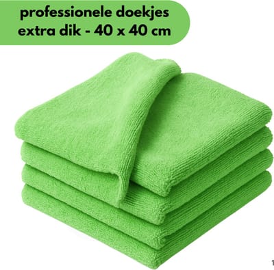 KURTT - Microvezeldoekjes (extra dik) - 10 Stuks 40 x 40 cm - Wasbaar - Schoonmaakdoekjes - Schoonmaak / Auto