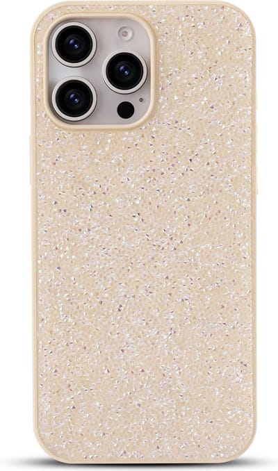 Casemania Hoesje Geschikt voor Apple iPhone 16 Pro - Goud - Diamant Glitter Back Cover