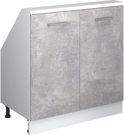 Vicco Rion Kast voor schuine wand – met 2 deuren Beton/Wit