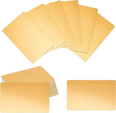 50 Stuks Metalen Visitekaartjes 8.6x5.3cm Gouden Aluminium Lege Naamkaarten voor Kantoor, Klanten en DIY Geschenken