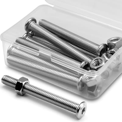 Allecto - M8 x 60mm - Hexagonale Sleutelbouten - Roestvrij staal voor meubels - Zilver - Bevestigingsmiddelen - Duurzaam en sterk - Geschikt voor d...