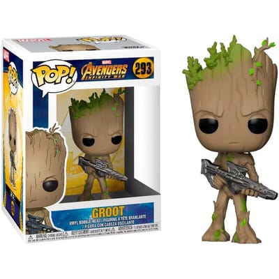 Beeldje Funko POP Marvel Avengers Infinity War Teen Groot with Gun