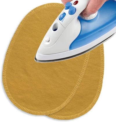 Opstrijkbare Jersey Patches - Strijkpleisters Reparatie - Kleding Repareren - Thermo-klevend - 16 x 11 cm - Geel