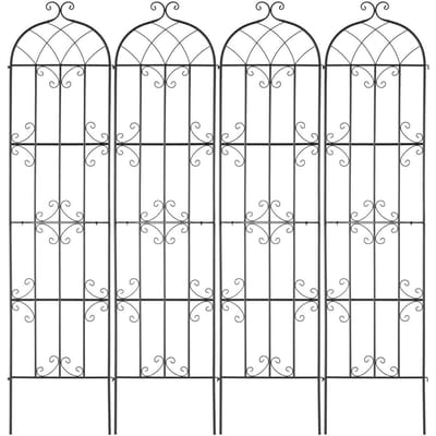 4 Pakken Metalen Tuinrek voor Klimplantenondersteuning 87x20 inch Roestvrij