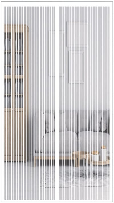 Magnetisch Horren voor Deur - 90x210 cm Zelfsluitend - Hoog Dichtheid Insectengaas - Zonder Boren - Wit