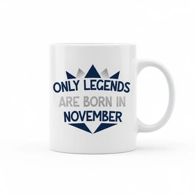 Only Legends Are Born in November Mok – Verjaardag Quote Koffiemok – 330 ml Keramische Mok Cadeau