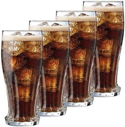 Coca Cola Glazen Crown Cap - Longdrinkglazen voor frisdrank - Ideaal voor cocktails en water - Vaatwasserbestendig - Hoogwaardig glas - 155 x 70 mm - Glaswerk - Drankglazen - Set van 4 stuks