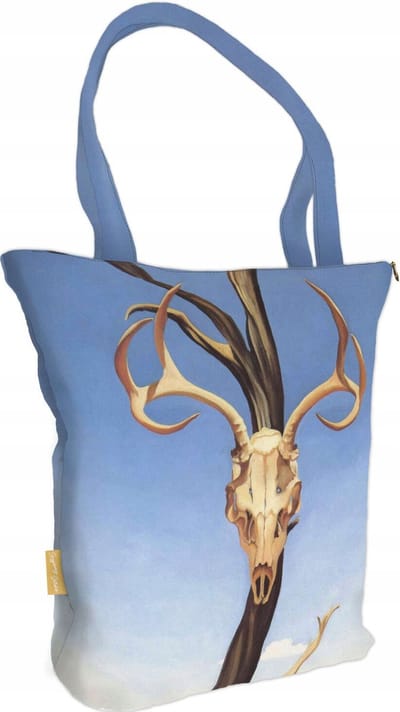 Shopper Tas met Georgia O'Keeffe Herten Schedel Print - Stijlvol & Praktisch