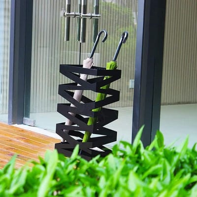 Paraplu Stand - Parapluhouder - Entree Organisatie - Rechthoekig Metaal - 60 x 40 cm - Zwart