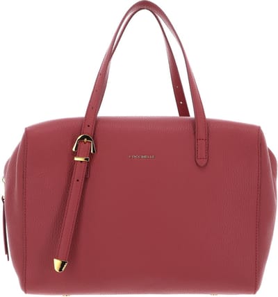 COCCINELLE Leren Handtas Coccinelle Gleen Handbag Grained Leather Pot Lichtrood