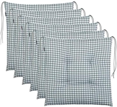 PromoHome Vierkant Tuinkussen Set - Geruit Design met Comfortabele Vulling