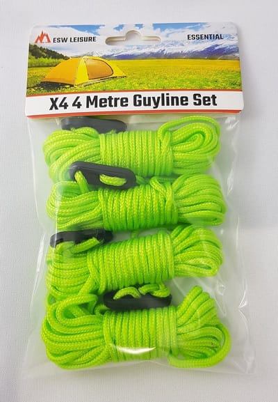 4 Stuks Sterke Tent Scheerlijnen met Spanner - 4 Meter Lichtgewicht Paracord voor Tuin, Caravan en Camping