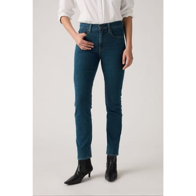 Levi's 724 High Rise Straight Torn Ball Gown Size: W26L30 | Straight Outlet | Dames | Blauw