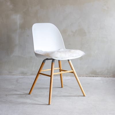 Van Buren - Stoelkussen wit - 100% echt schapenvacht - Chairpad van Nieuw-Zeelandse schapenvacht
