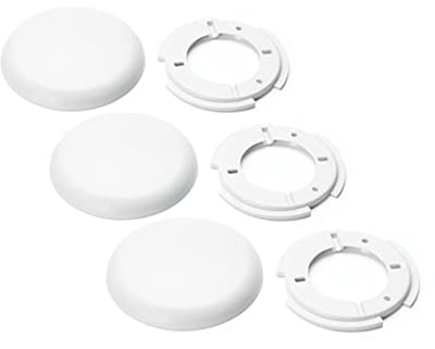 Extra Flat Cover Junction Box - PVC Canopy, Ceiling Box, White - 3 Pieces