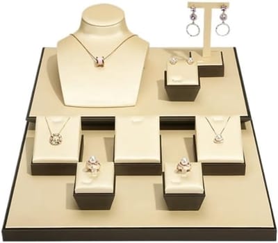 Sieraden Displaystandaard - Juwelenrek Houder - Sieraden Presenteren - Elegante Lichtgele Standaard - 10 stuks - Zilverkleurig