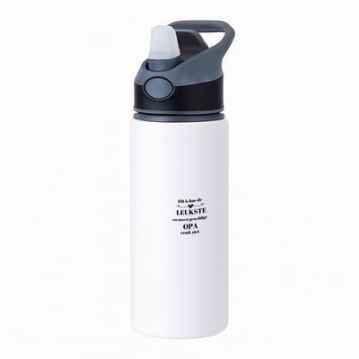 Hacebo® - dit is hoe de leukste en meest geweldige opa eruit ziet waterfles met rietje zwart - Opa - meest leukste opa - verjaardag - cadeautje voor opa - opa artikelen - kado - geschenk - water fles - 650ML