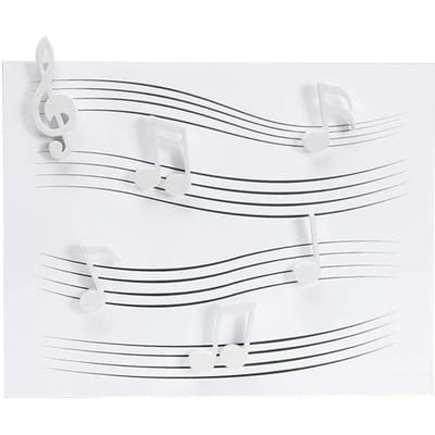 6-delige set Muzieknoot Koelkastmagneet Koelkast Magnetische Foto Bericht Sticker Notitie Plakker Kantoor Huis Keuken Decoratie Cadeau white