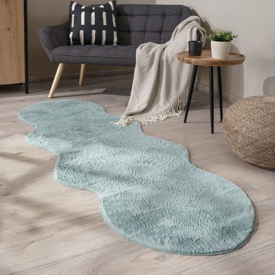 Paco Home Vloerkleed Woonkamer Laagpolig Effen Modern Imitatiebont In Vachtvorm Zacht 70x200 cm Fell-form