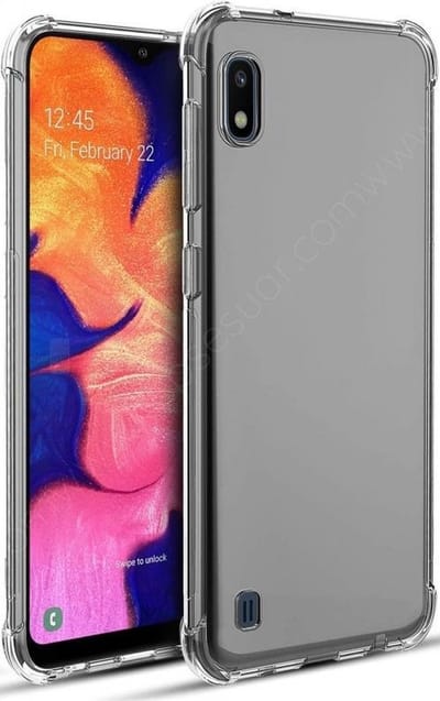 Anti shock stoot rubber siliconen - Geschikt voor Samsung Galaxy A10/M10 - Extra sterke hoeken back cover - Transparant
