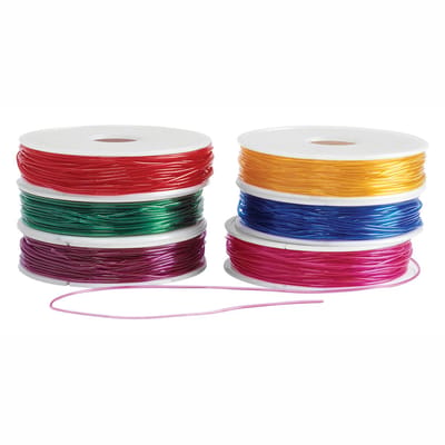 Colorations kralenkoord stretchbaar gekleurd speelgoed 6 spoelen 55 meter.