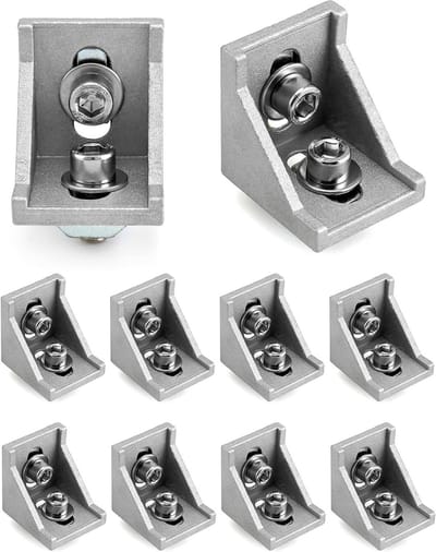 10 Stuks Hoekbeugel voor Aluminium Profiel 40x40, Groef 8, Wandbevestiging en Montageaccessoires
