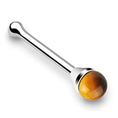 Neus piercing 0.8x6x2 - tiger eye - LMPiercings