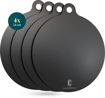 Castagnola Inductie Beschermer - Panbeschermer Hittebestendig tot 280ºC - Afdekplaat voor Kookplaat & Inductieplaat - Antislip Pannen Onderzetter Mat - Set van 4: 4x 22cm