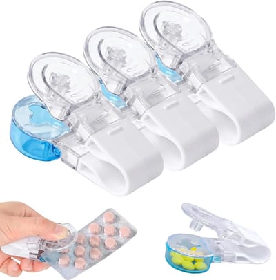 Pillenverdeler en pillensnijder set van 3, mini pillendoos voor tabletten, medicijnhulp voor ouderen en onderweg, transparant en gebruiksvriendelijk